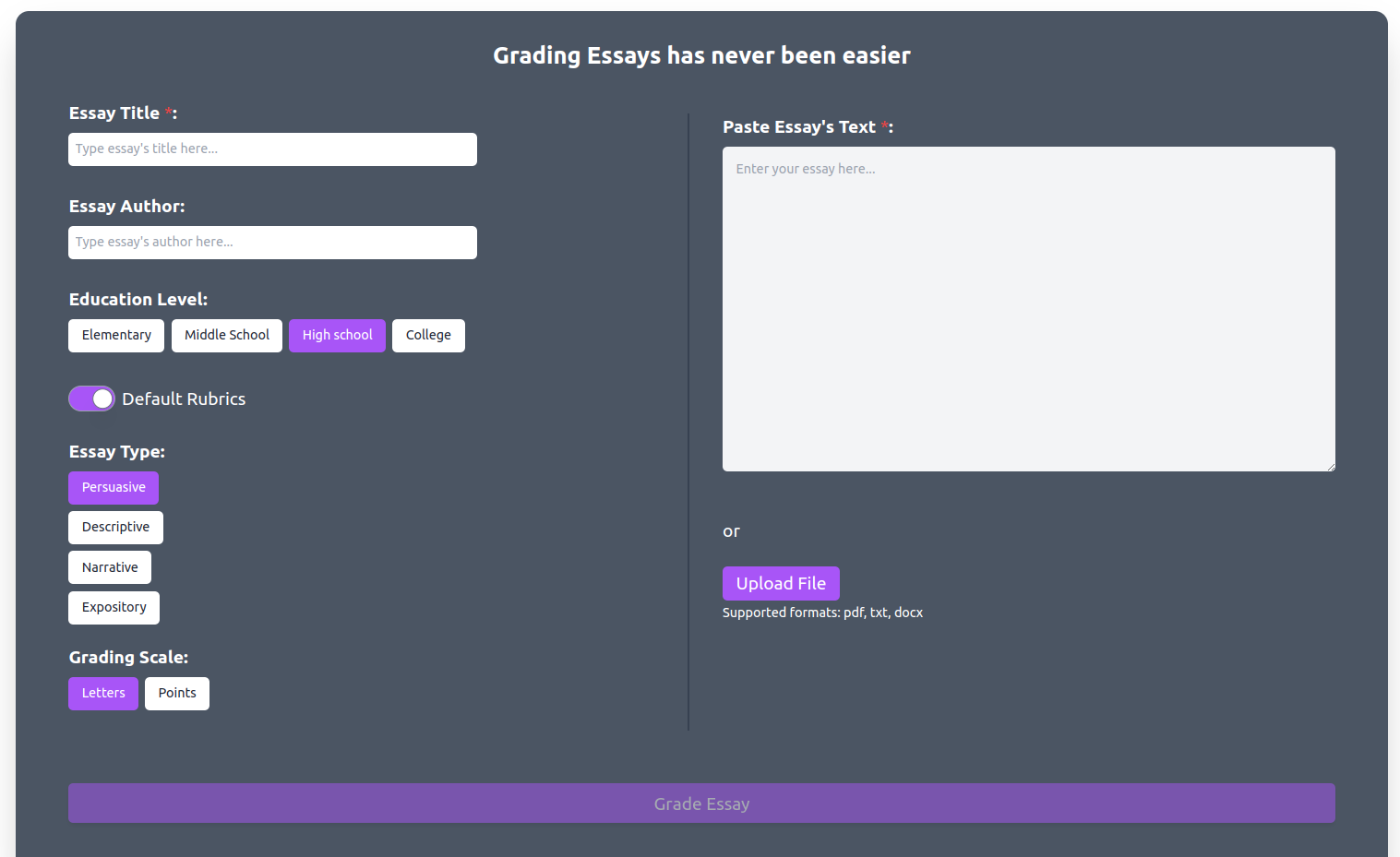 AI Processing and Grading