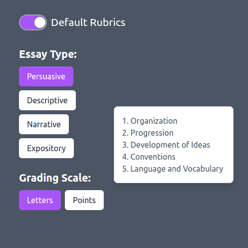 Grading different types of essays with Easymark.ai